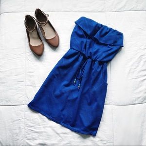 Strapless Royal Blue Dress